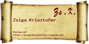 Zsiga Krisztofer névjegykártya