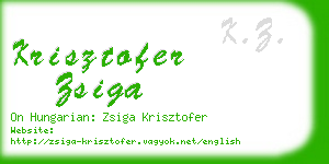 krisztofer zsiga business card